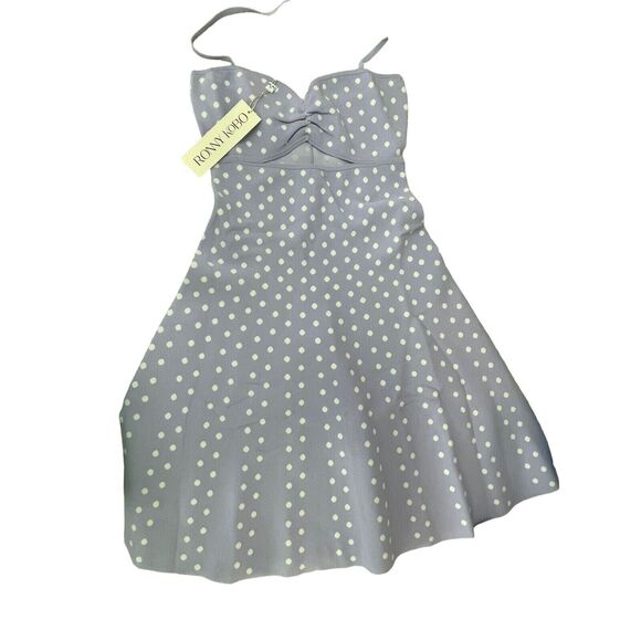 Ronny Kobo Dresses & Skirts - Ronny Kobo Shila Dress Womens Size S Lavender Polka Dots Mini Fit Flare Halter